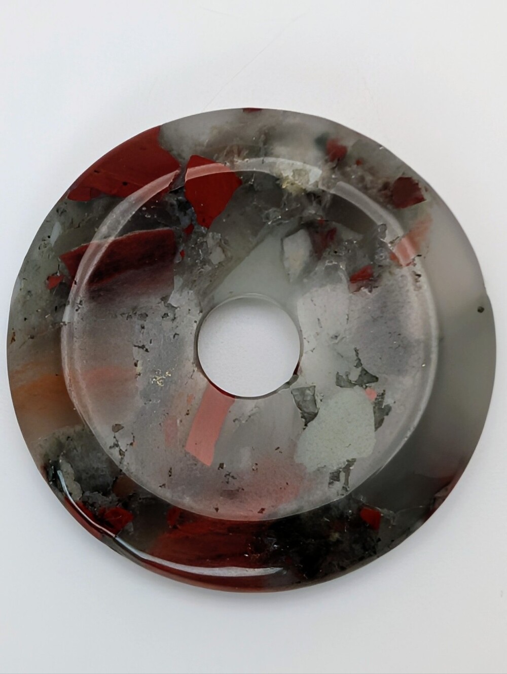 African Bloodstone Donut Large Pendant